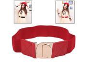 Stylish Alloy Snap fastener Elastic Waist Belt Decoration Belt Red