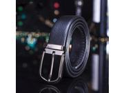 80812 Lulisar Fashion Business Litchi Texture Top Grain Genuine Leather Bales Catch Leather Belt Black
