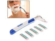 Manual Shaver Razor with 5 Replaceable Blades for Men