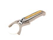 2 in 1 Nail Clipper Cutter Trimmer Scissors with Magnifier Random Color Delivery B689