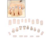 3D Design Rhinestone Pearl Fake Nails