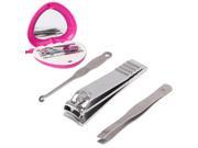 3pcs Heart Style Manicure Set Nail Care Set Nail Scissors Manicure Tool with Mirror