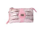 PU Letters and Roses Stone Pattern Cosmetic Bag for Women Pink
