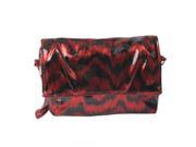 PU Feather Textures Cosmetic Bag for Women Red