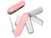 Multi function Home Travel Army Comb Mirror Pink