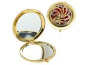 Diamond Swan Style Exquisite Golden Compact Mirror