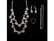Elegant Necklace Earrings Ring Bracelet Jewelry Set
