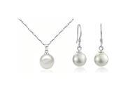 Fashion Elegant Pearl Jewelry Set Necklace Earrings White