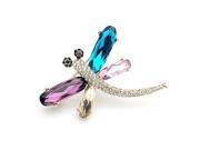 Beautiful Crystal Dragonfly Style Brooch Pin Color