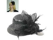 Sequined Wedding Hat Black