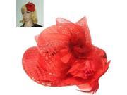Sequined Wedding Hat Red