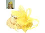 Sequined Wedding Hat Yellow