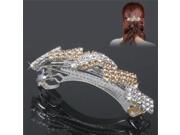 Shining Rhinestones Decorated Hair Clip Pin Hairclip Hair Ornament for Women Ladies Golden