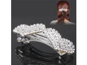Shining Rhinestones Heart Style Decorated Hair Clip Hair Ornament for Women Ladies White