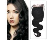 10 inch Nature Color Body Wave Brazilian Lace Closure 4 x 4 inch Handmade Human Hair
