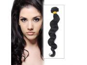 16 inch Loose Wavy Natural Color Brazilian Virgin Hair Wefts