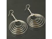 Stylish Multi Ring Pendant Dangle Earrings Earbob Eardrop Jewelry