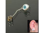 Fashion Punk Style Chain with Blue Eye Clip Earring