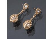 Elliptic Style Earrings with Diamond Ornament