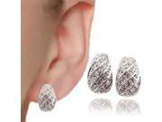 R193 Fashionable Elegant Simple Crystal Diamond Alloy Earrings Silver