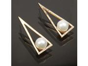 Triangle Style Earrings with Pearl