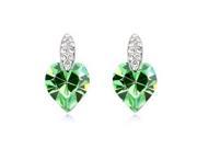 Fashionable Elegant Heart Style Crystal Alloy Earring Green