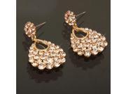 Diamond Heart Shaped Style Earrings Golden