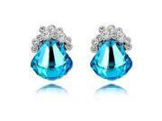 Fashion Elegant Shell Style Crystal Earring Blue