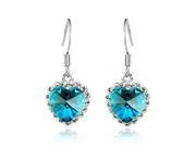 Beautiful Heart Shape Fashion Crystal Earrings Blue