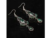 Elegant Imitation Gemstone Droplets Shape Vintage Chandelier Earring Green
