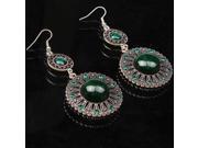 Elegant Imitation Gemstone Vintage Chandelier Earring Green