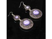 Elegant Imitation Gemstone Vintage Chandelier Earring Purple