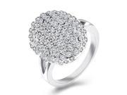 Fashion Crystal Alloy Ring Silver