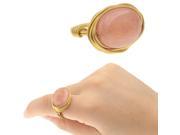 Pink Stone Alloy Weave Style Design Finger Ring Jewelry