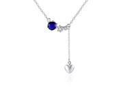 Fashion White Stone Love Pattern with Diamond Necklace Purple
