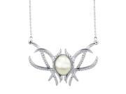 Fashionable Pearl Alloy Necklace Silver