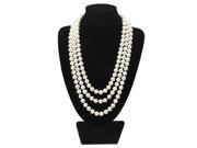 150cm Length Elegant White Imitated Pearl Necklace