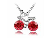 Fashionable and Elegant Bicycle Shape Alloy Necklace Red