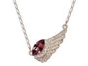 Fashionable and Elegant Wing Shape Diamond Alloy Necklace Scarlet Red