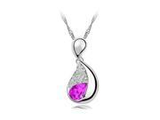 Fashionable Austrian Crystal Diamond Alloy Necklace Magenta