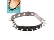 Rivets Single Row Leather Necklace Size 430 x 17 mm