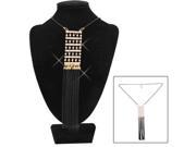 Diamond Style Long Necklace Black