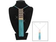 Diamond Style Long Necklace Blue