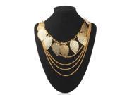 Fashion Bohemia Style Leaves Pendant Necklace Jewelry Neck Decor for Ladies Golden