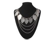 Fashion Bohemia Style Leaves Pendant Necklace Jewelry Neck Decor for Ladies Silver