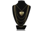 Stylish Multi layers Heart Style Long Necklace Neck Decor Neck Chain for Ladies