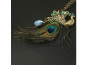 Stylish Peacock Style Long Necklace Neck Decor Neck Chain for Ladies