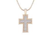 Fashion Austrian Crystal Cross Style Sweater Necklace White