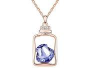 Fashionable Drift Bottle with Shell Shape Diamond Necklace for Ladies Purple