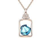 Fashionable Drift Bottle with Shell Shape Diamond Necklace for Ladies Blue